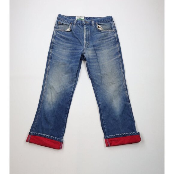 Vintage 80s 90s Gander Mountain Mens 34x30 Chamois Cloth Lined Wide Leg Jeans